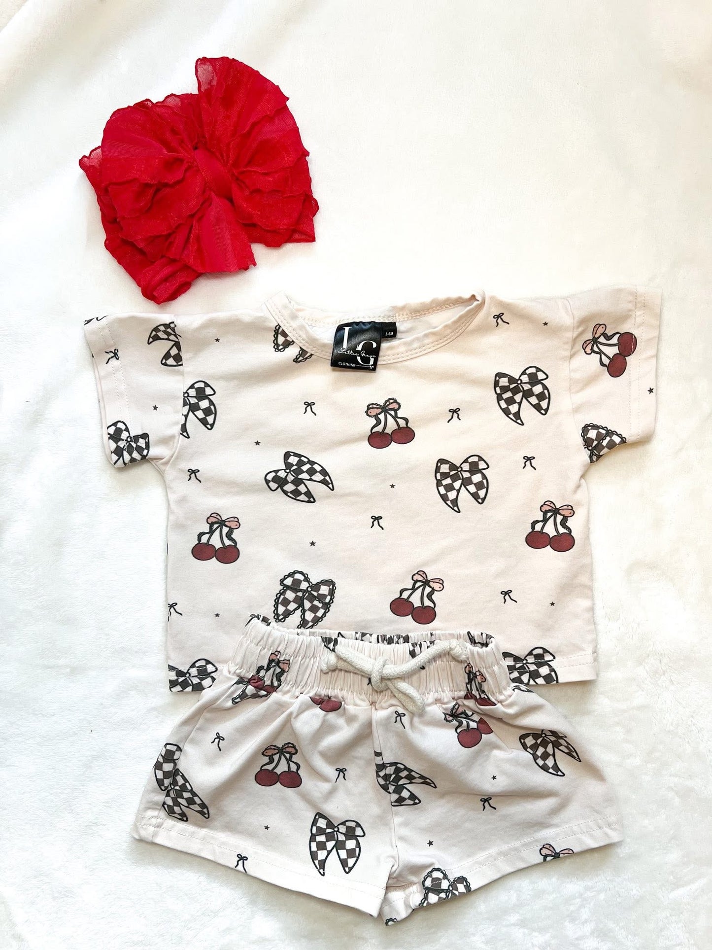 LG CHERRY PICNIC SHORT SET