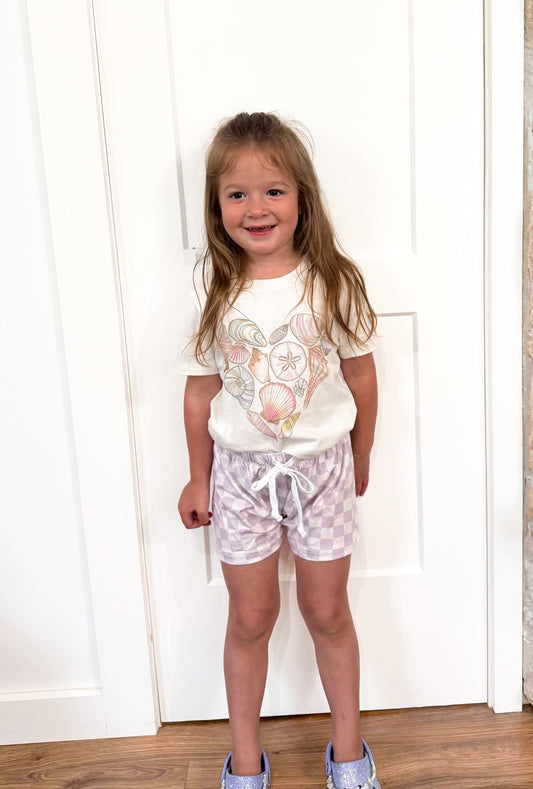 Multi-Lilac | Harem Checkered Shorts