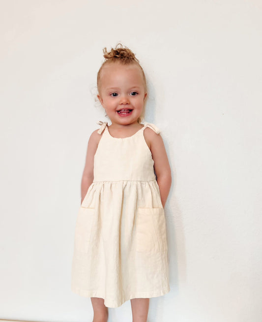 Cream Linen Dress