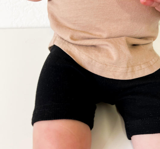 LG Ribbed Bikers | Onyx