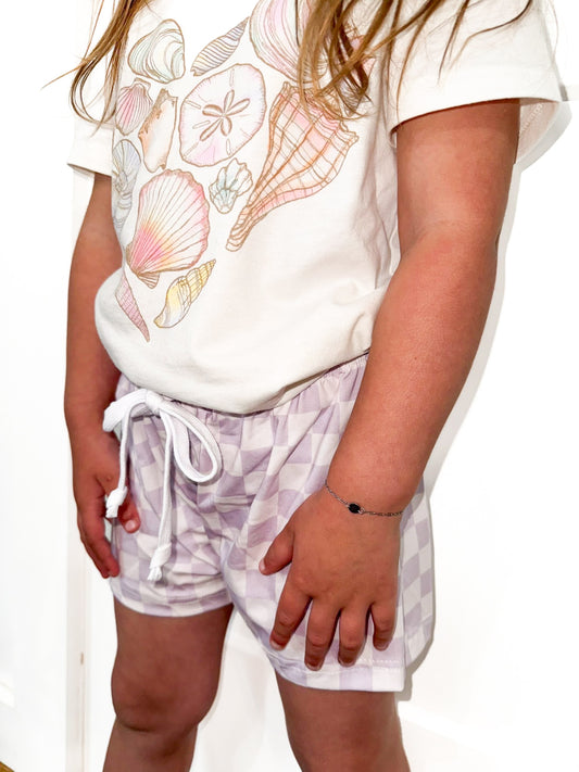 Multi-Lilac | Harem Checkered Shorts