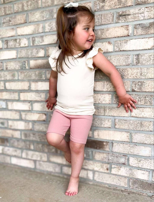 LG Ribbed Bikers | Dusty Rose