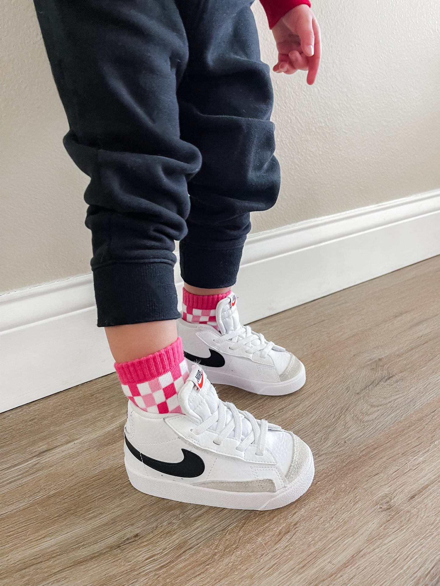 Pink Check Socks