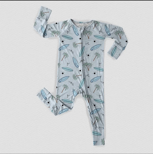 Surfs Up Bamboo | Zip Romper