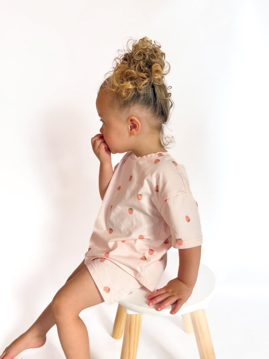 Strawberry Short Set | Organic Cotton