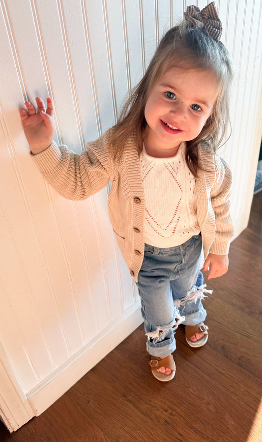 LG KNIT CARDIGAN • CREAM