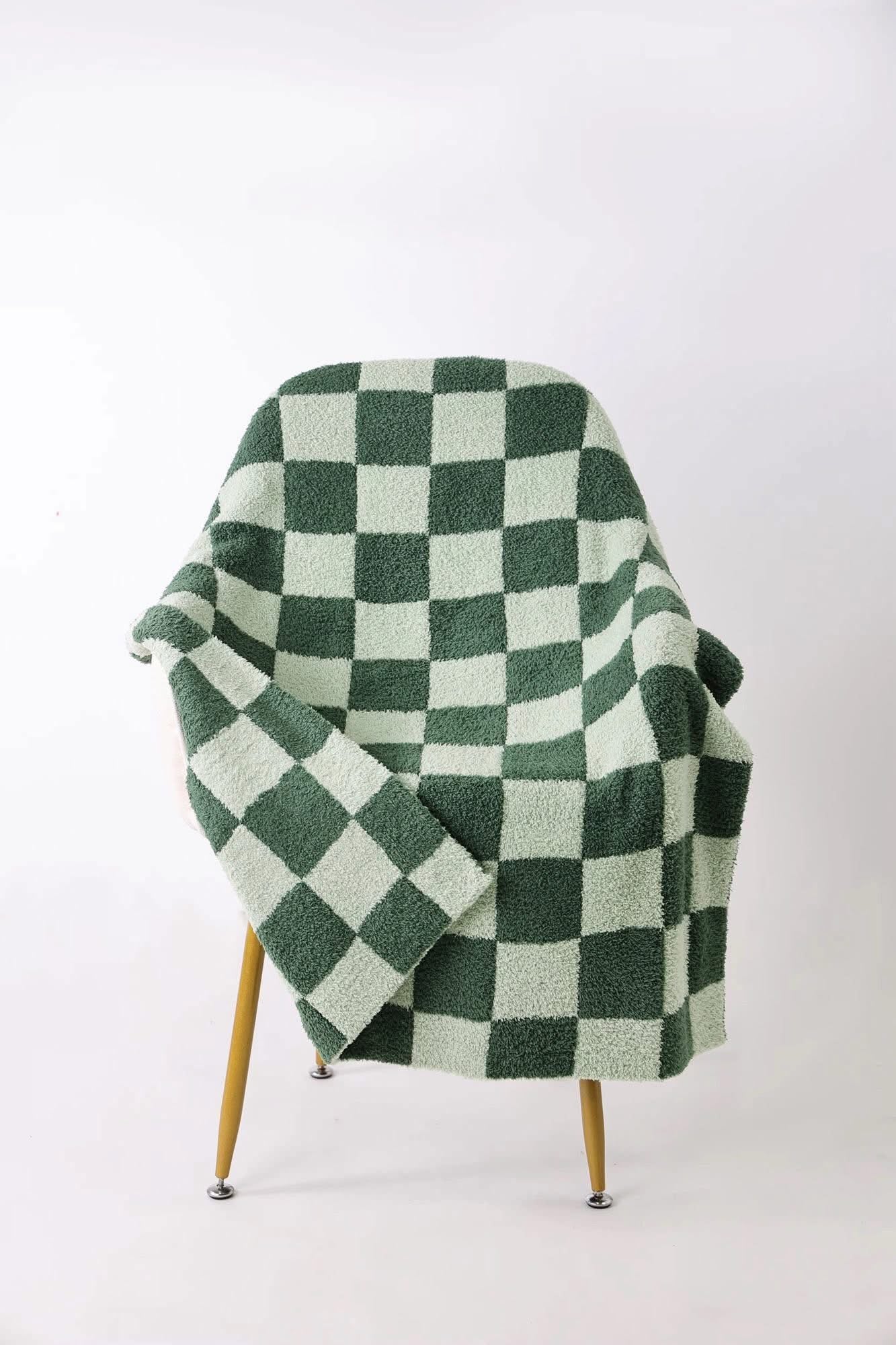 Adult Sage Checkered Blanket