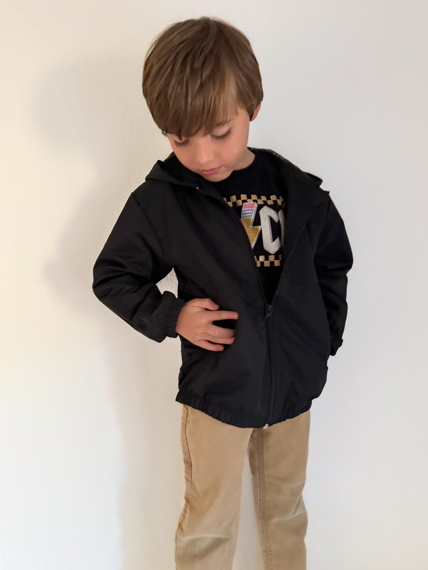 LG Black Windbreaker Zip Jacket
