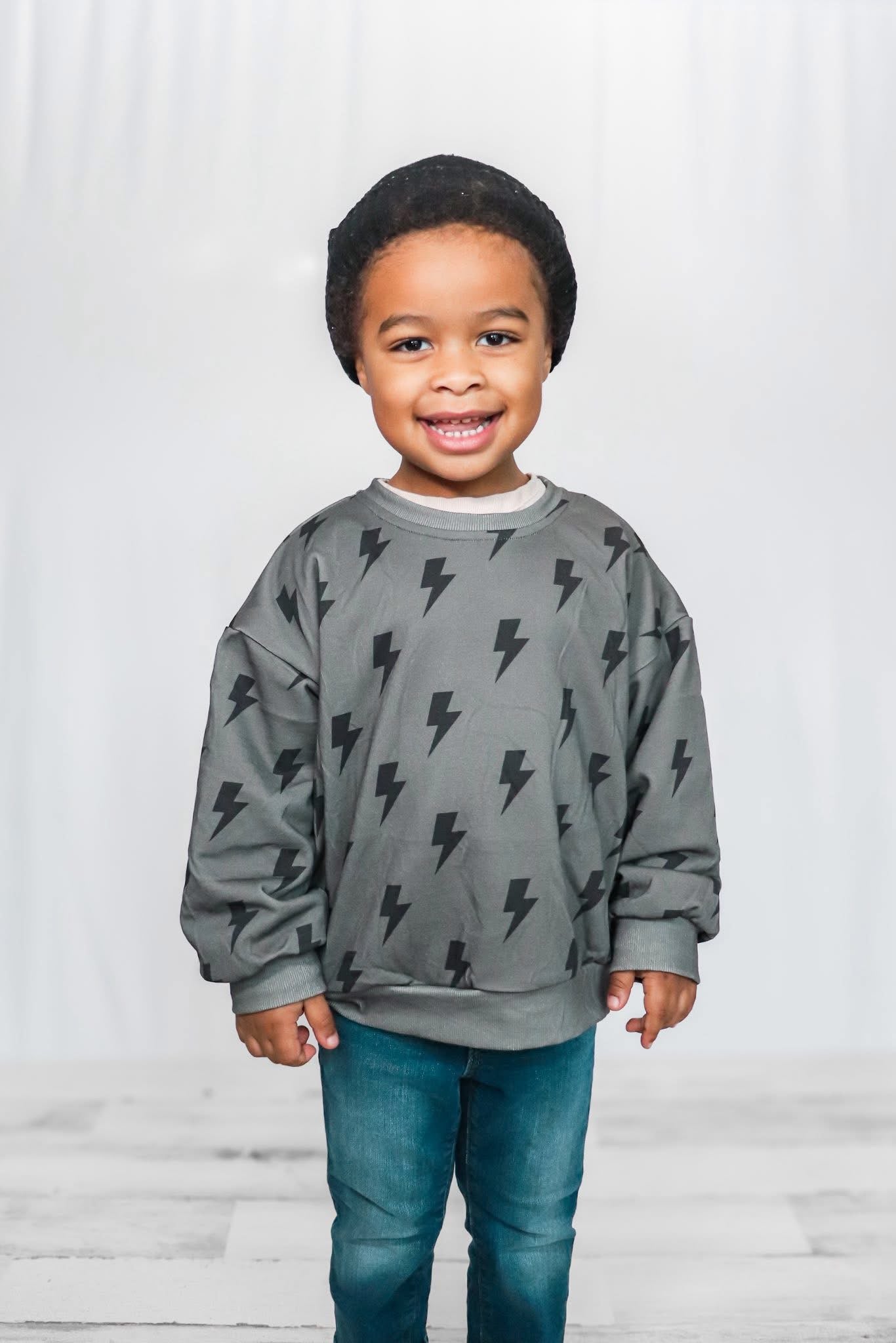 LG GREY SKIES CREWNECK