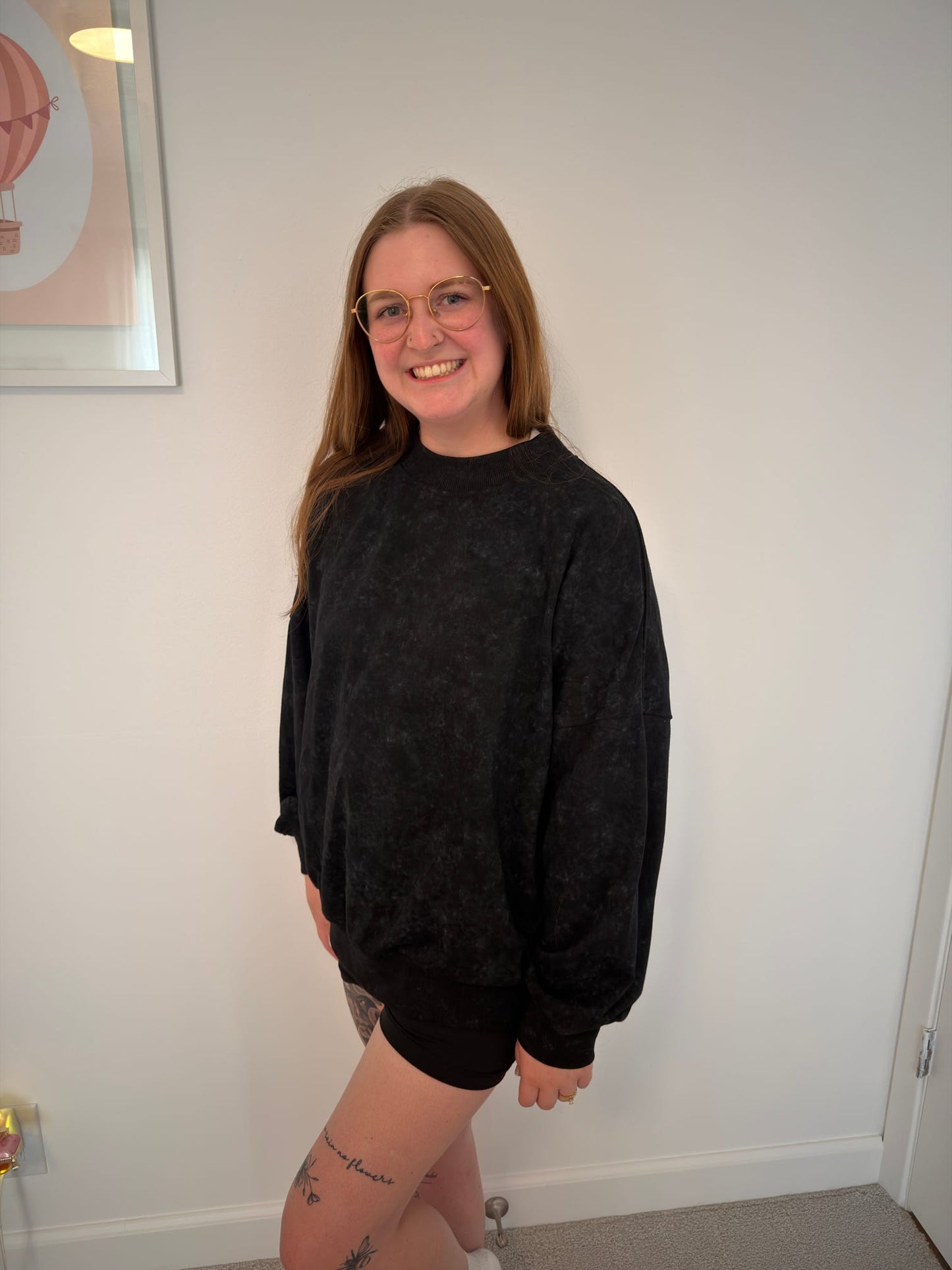 Adult Drop-Shoulder Pullover • Black