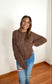 Adult Drop-Shoulder Pullover • Brown