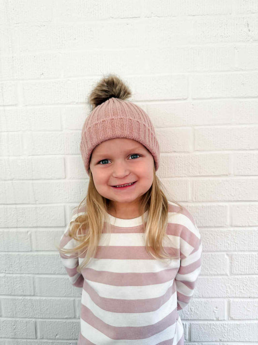 Blush Pom Beanie