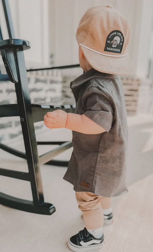 Charcoal Button Up
