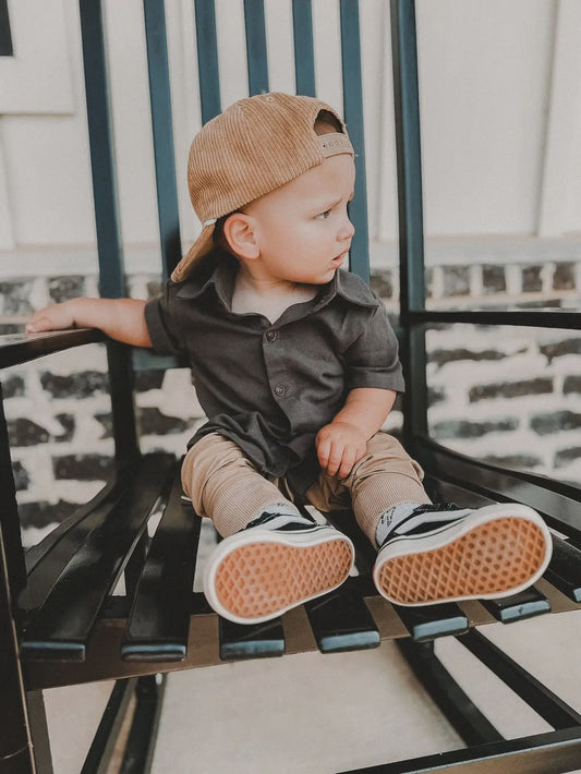 Charcoal Button Up