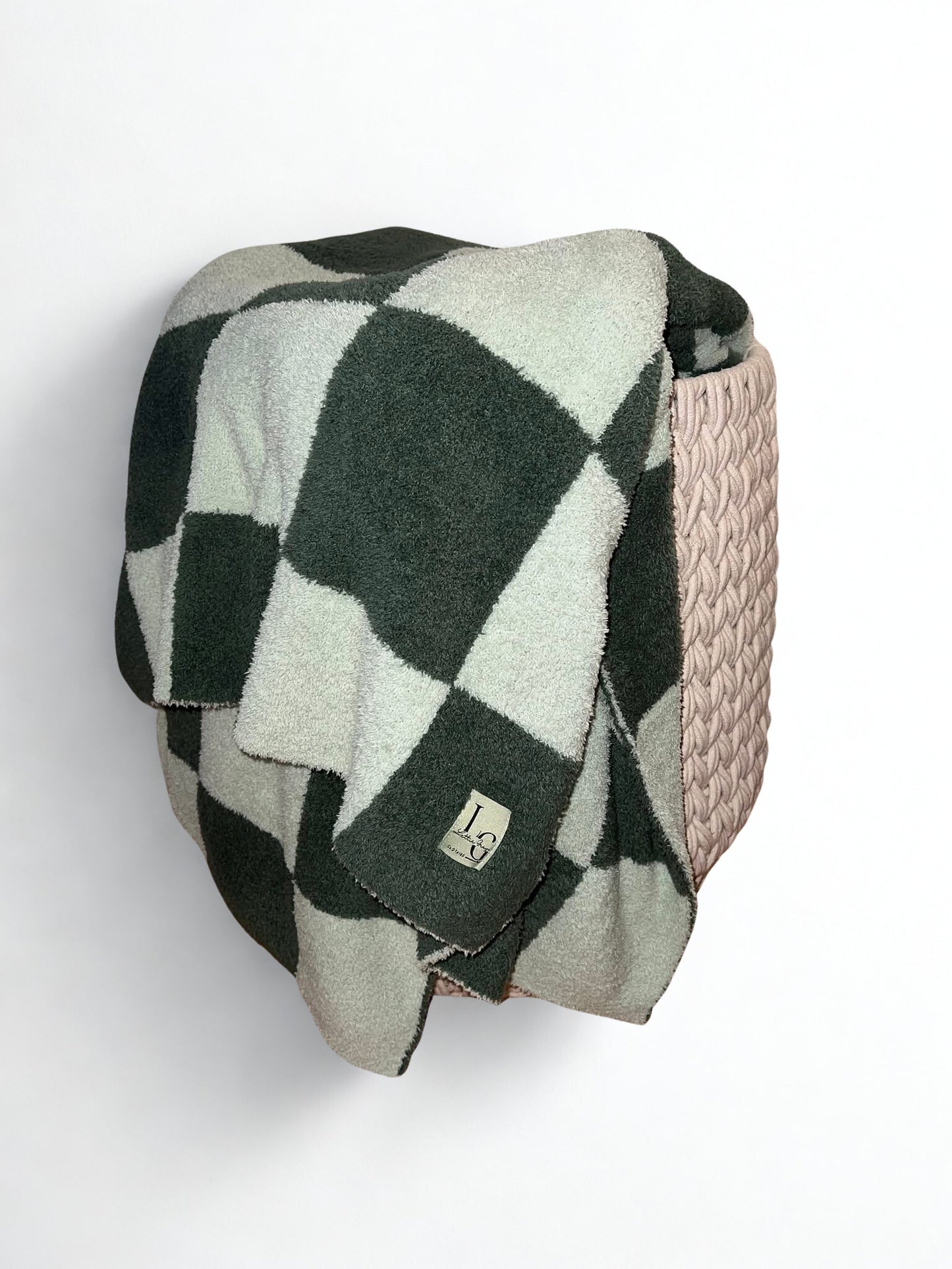 Adult Sage Checkered Blanket