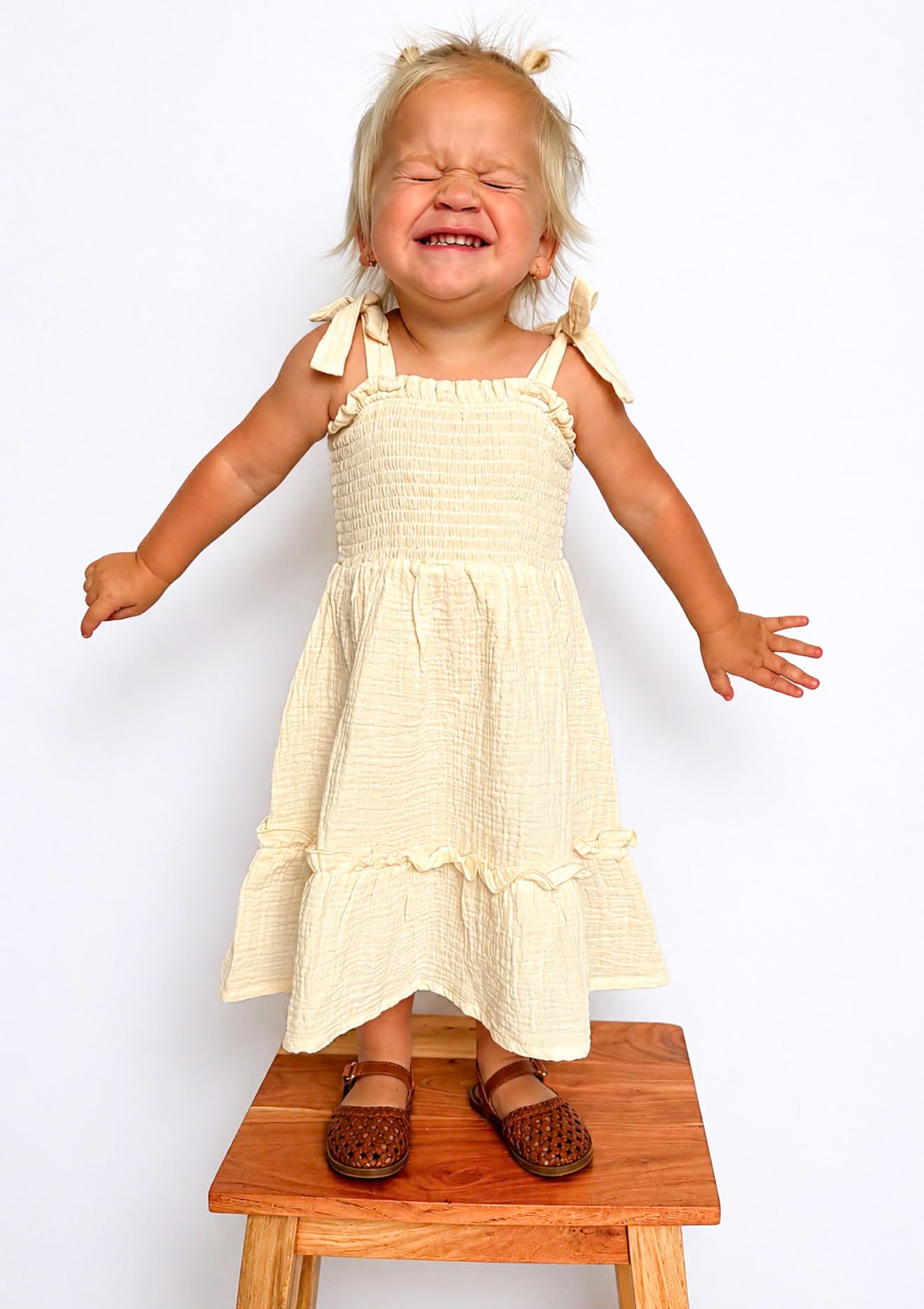 LG BUTTERCREAM MUSLIN DRESS