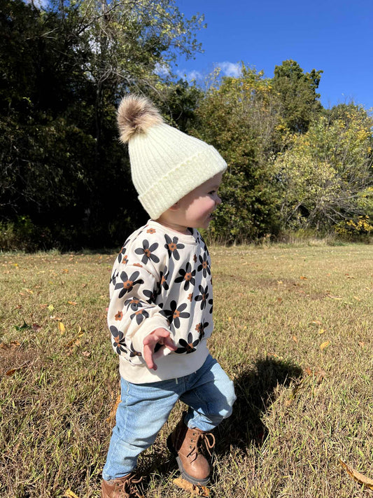Ivory Pom Beanie