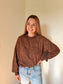 Adult Drop-Shoulder Pullover • Brown