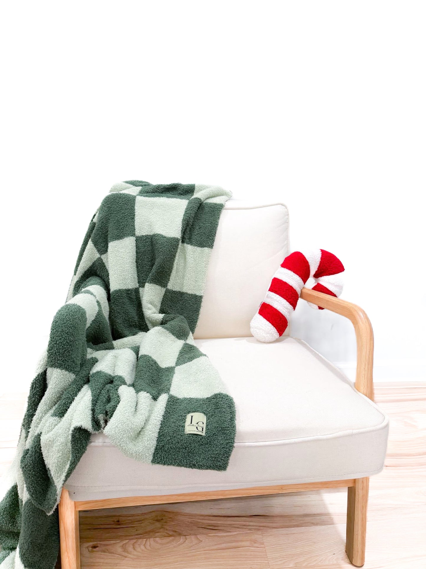 Adult Sage Checkered Blanket