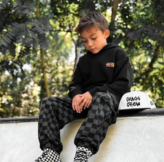 Black & Gray Checkered • Cargo Sweatpants