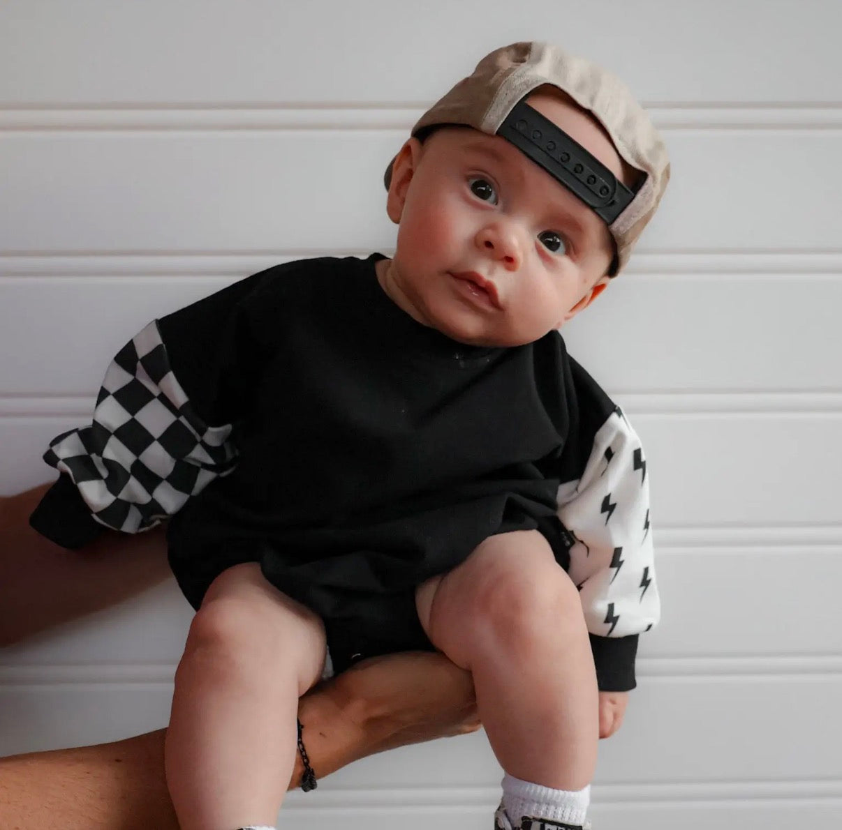 Checkered & Bolt • Bubble Romper